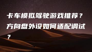 卡车模拟驾驶游戏推荐？方向盘外设如何适配调试？ | ae插件合集