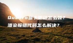 Quadro显卡驱动怎么装？渲染报错代码怎么解决？ | ae插件合集