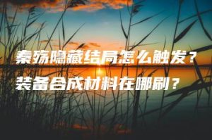 秦殇隐藏结局怎么触发？装备合成材料在哪刷？ | ae插件合集