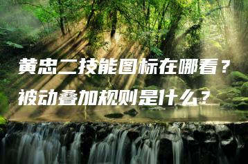 黄忠二技能图标在哪看？被动叠加规则是什么？ | ae插件合集