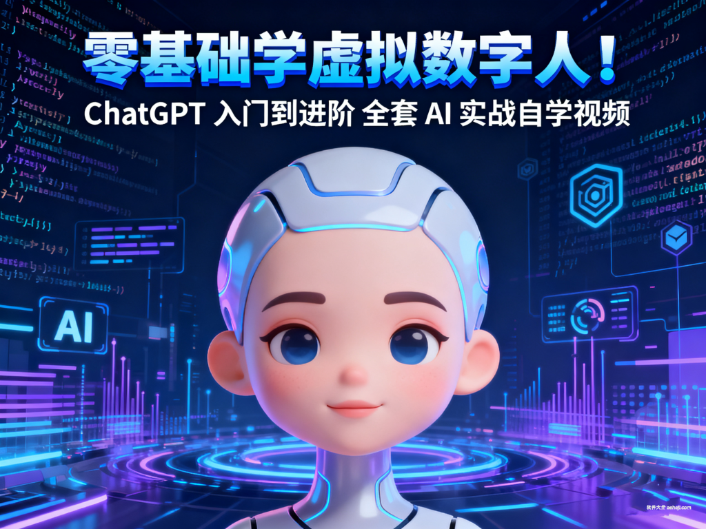 零基础学虚拟数字人！ChatGPT 入门到进阶 全套 AI 实战自学视频 | ae插件合集